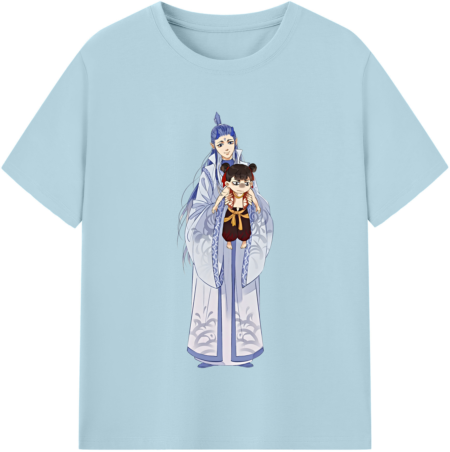 （画像用） Ne Zha 2 ナタ 魔童の大暴れ 綿100％半袖Tシャツ（フロントプリント）